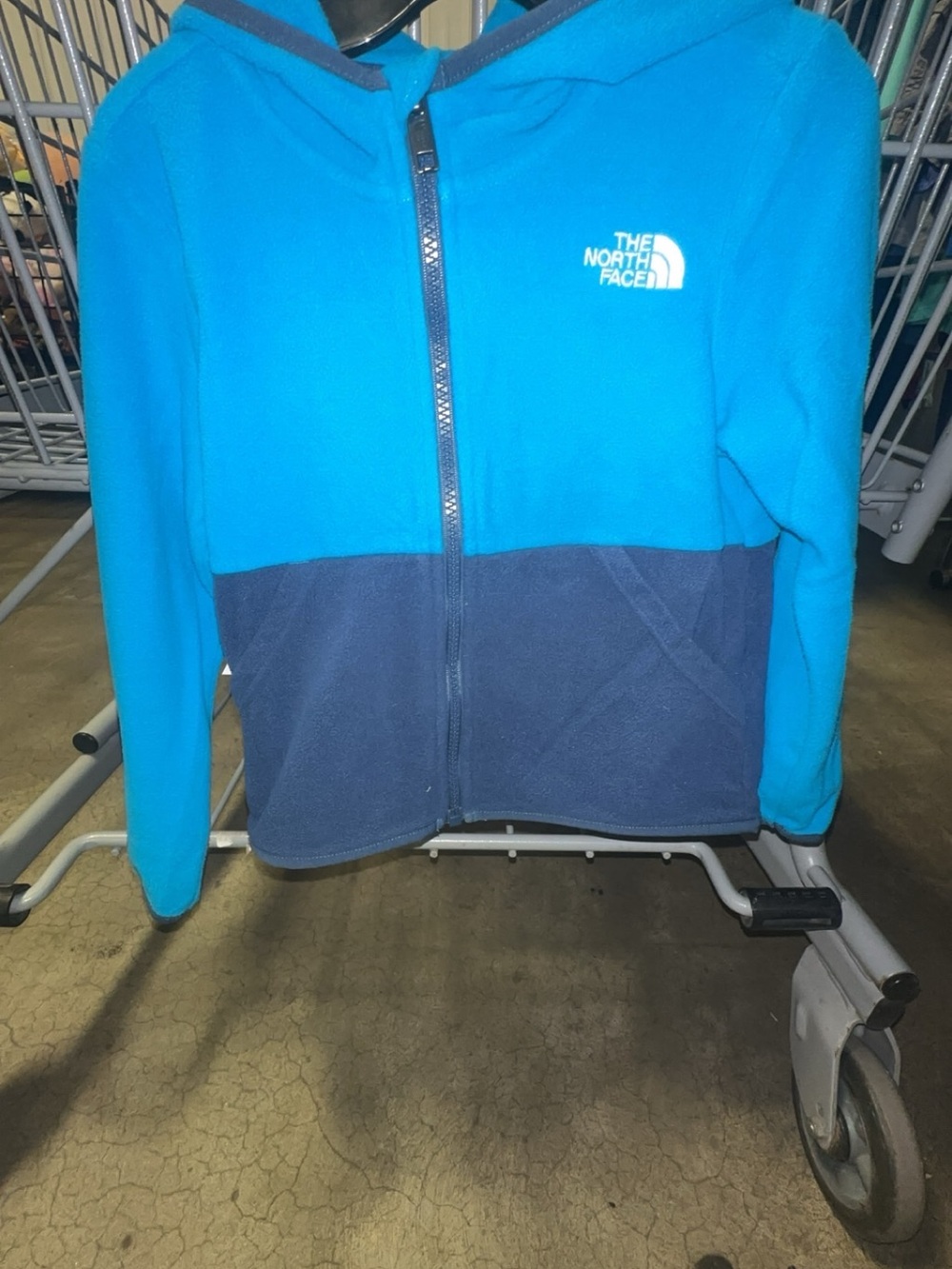 The North Face Two-Tone Blue Kids' Full-Zip Fleece Hoodie